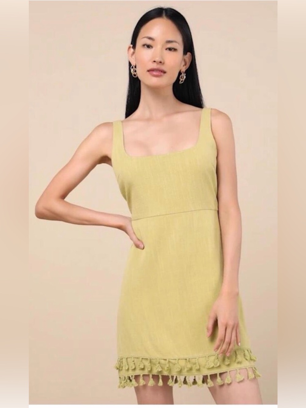 Lulus Feel the Sunshine Large / Chartreuse dress